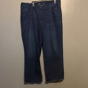 Old Navy Wow Wide Leg High Rise Dark Blue Denim Jeans size 18